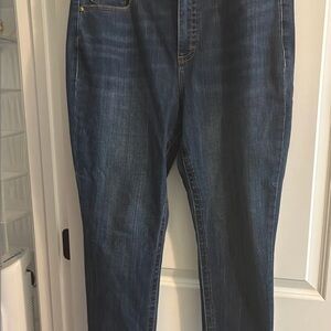 Seven7 Blue Straight Leg Jeans with Subtle Fading